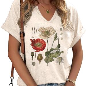 Women's Floral Graphic T-Shirt, One Size